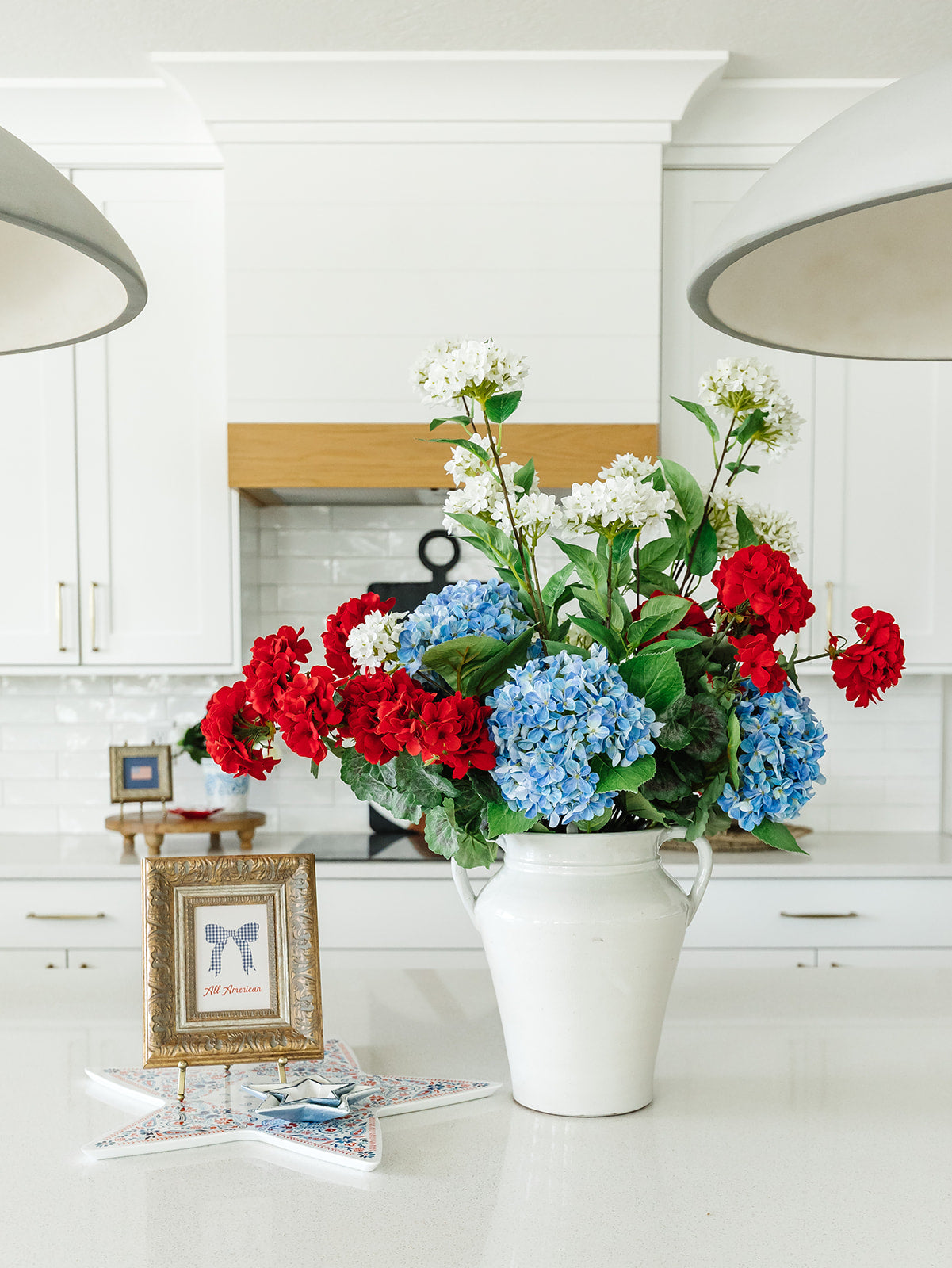 White Snowball Hydrangea Branch - 45"