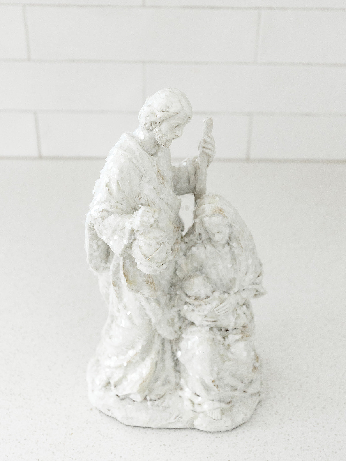 White Glitter Nativity