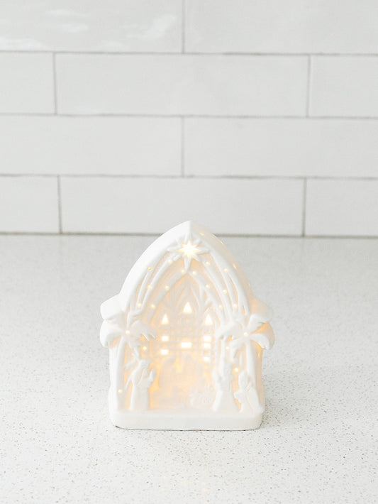 Lighted Tabletop Nativity - 5.8"