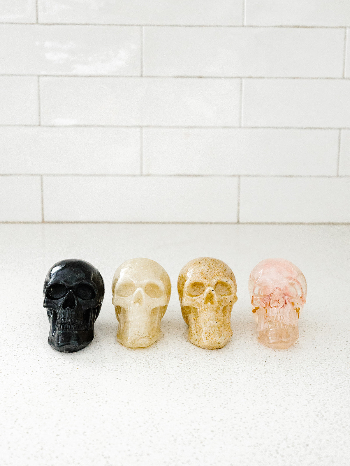 Boxed Set of 4 Skulls - Multi Colors -