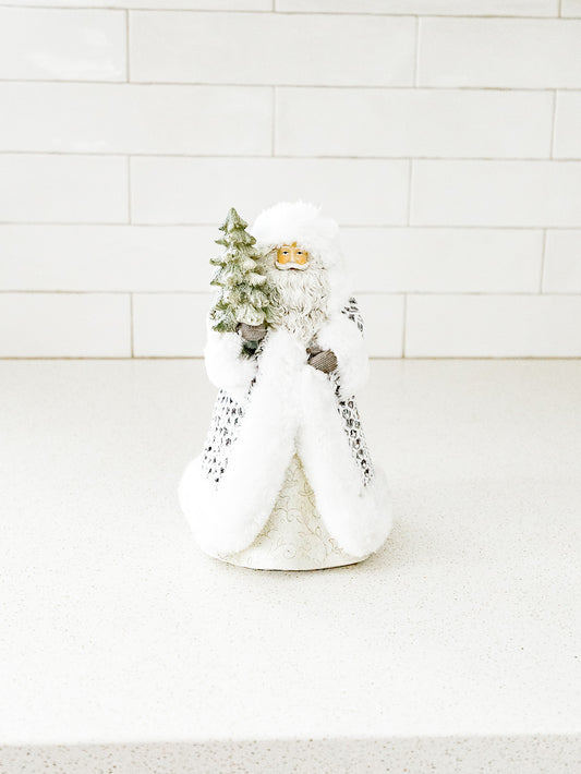 Fur Trimmed Gray Knit Santa