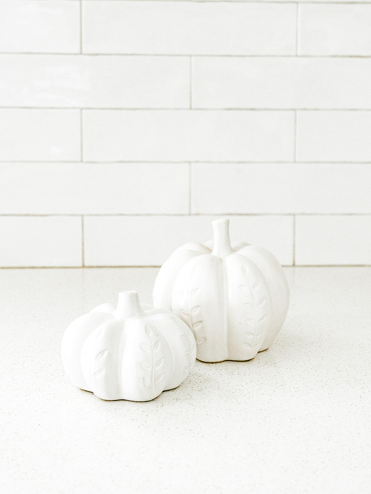 White Ceramic Pumpkin - 2 Sizes