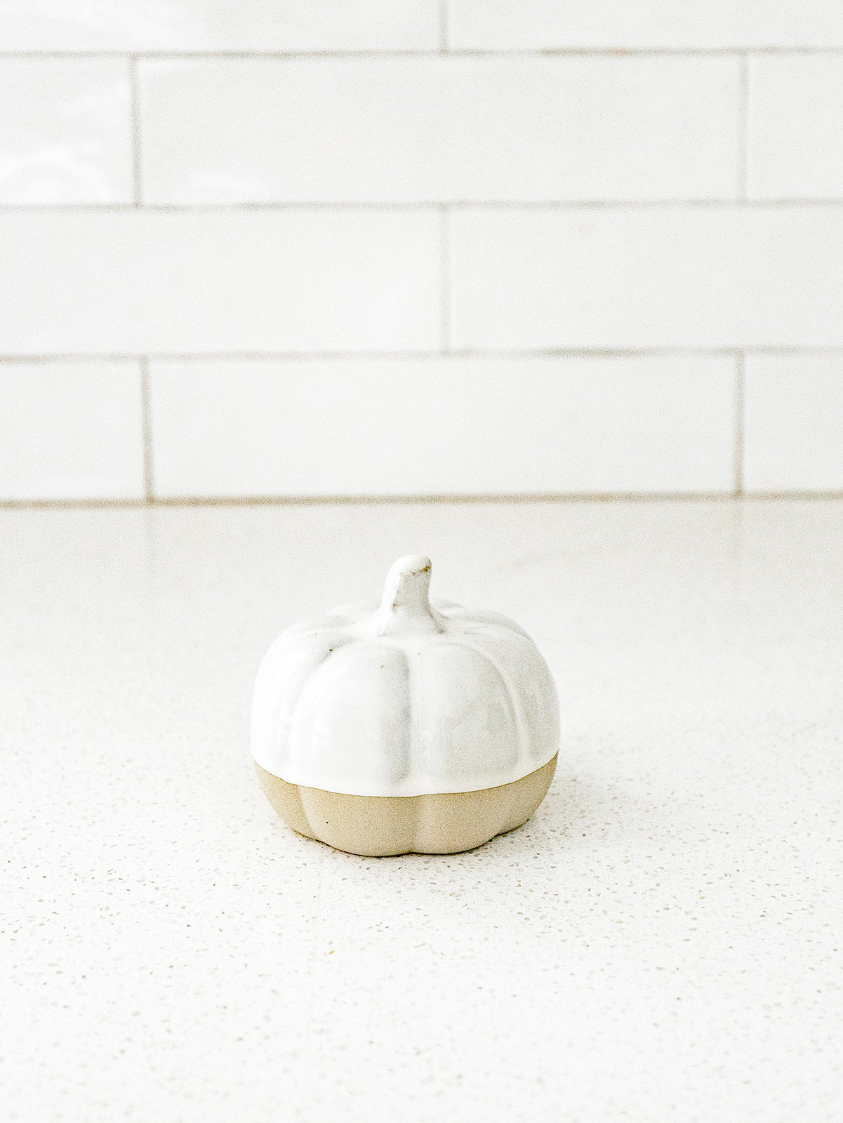 Small Glazed Ceramic Pumpkin