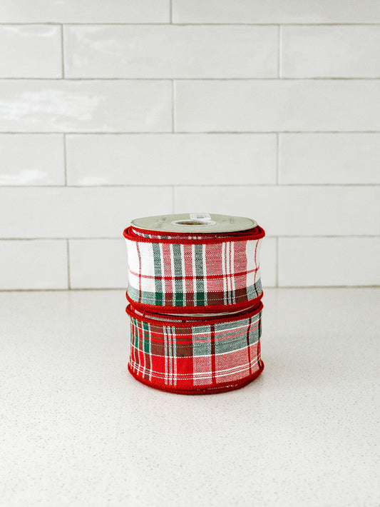 Red and Green Plaid Ribbon