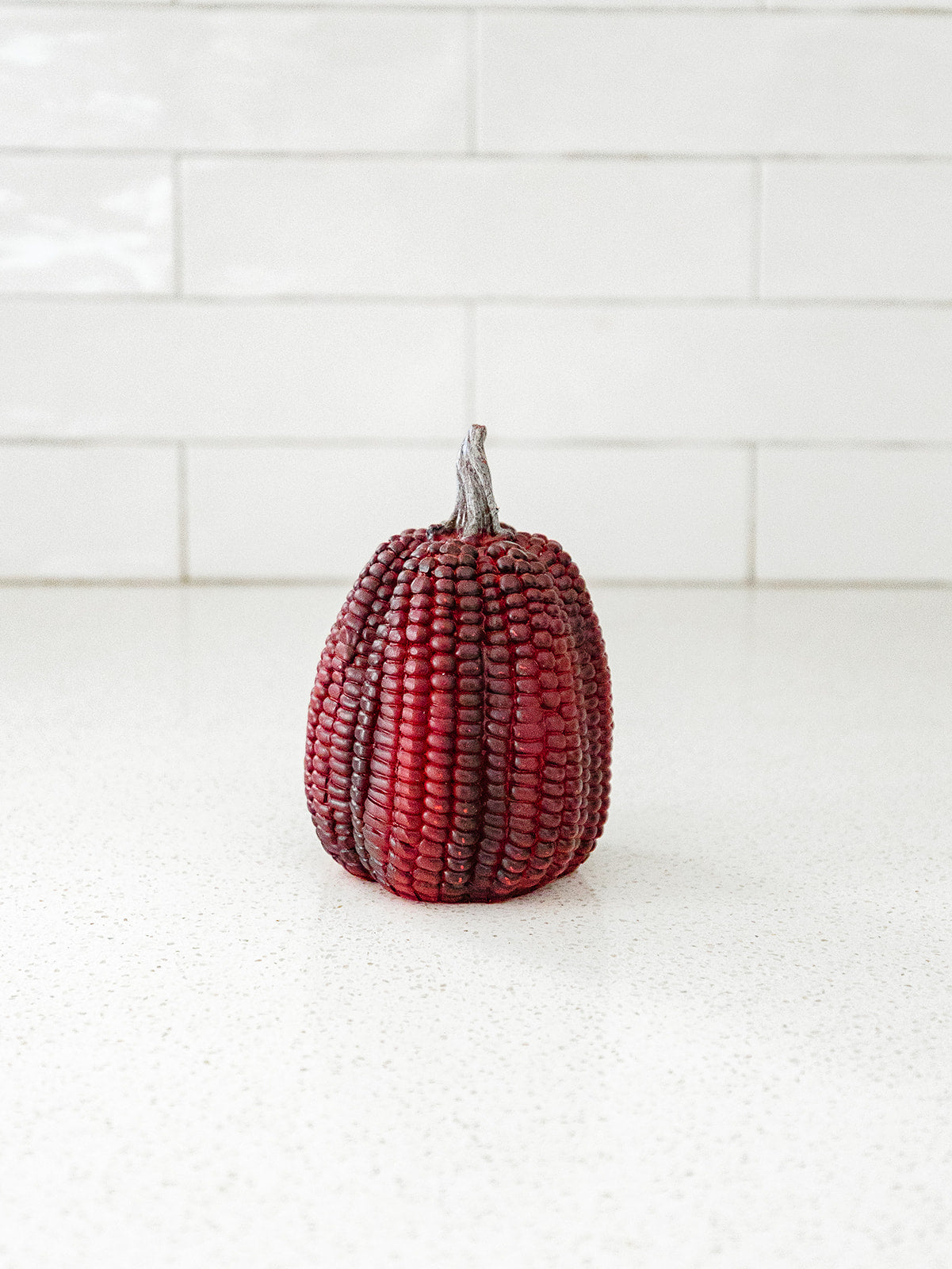 Burgundy ResIn Corn Pumpkins - Set of 2
