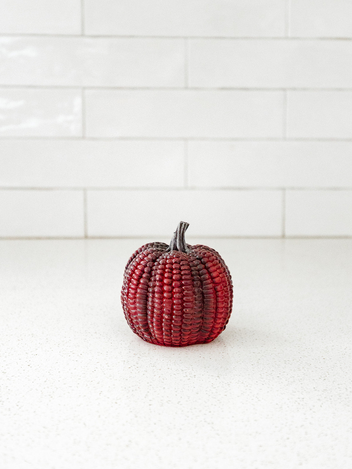 Burgundy ResIn Corn Pumpkins - Set of 2