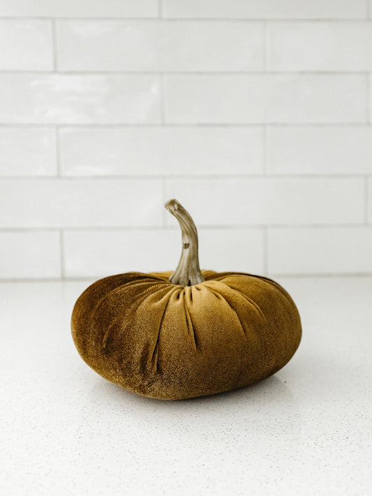Light Brown Velvet Pumpkin