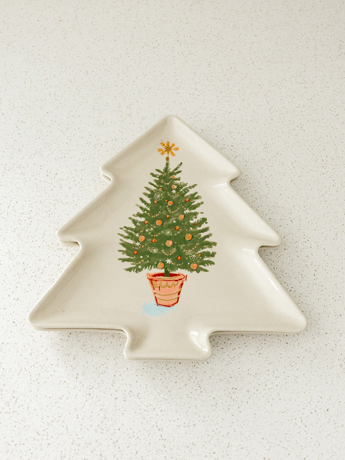 Tree Shaped Plate with Christmas Tree