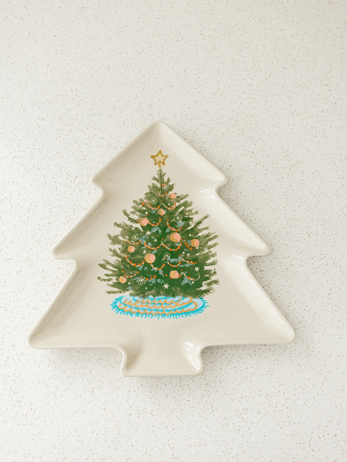 Tree Shaped Plate with Christmas Tree