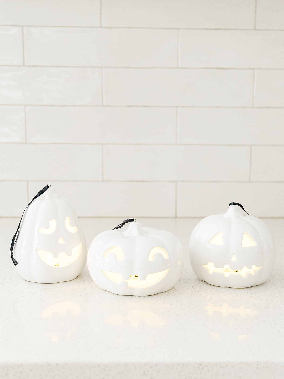 White LED Jack O Lantern - 3 Styles