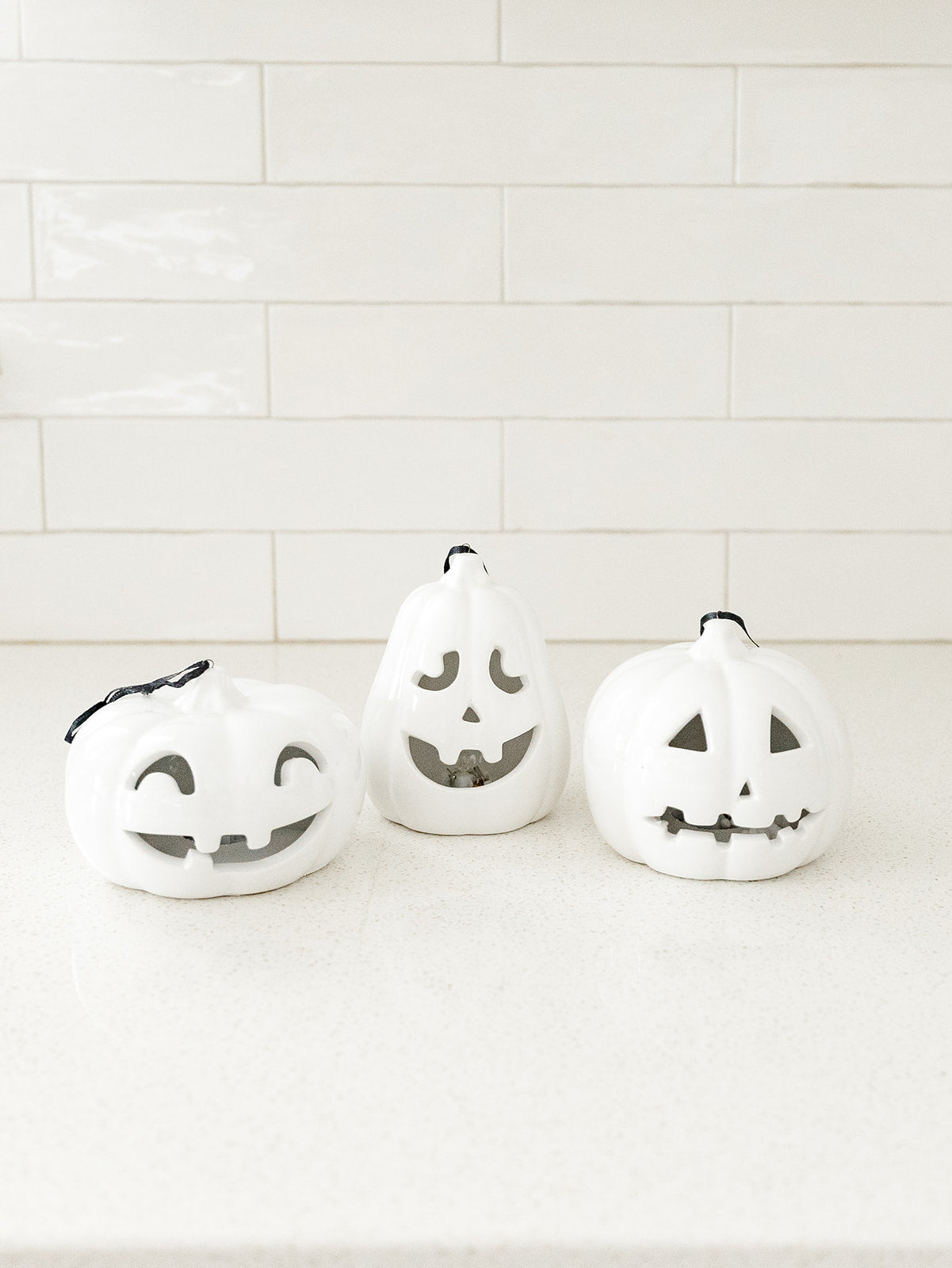 White LED Jack O Lantern - 3 Styles