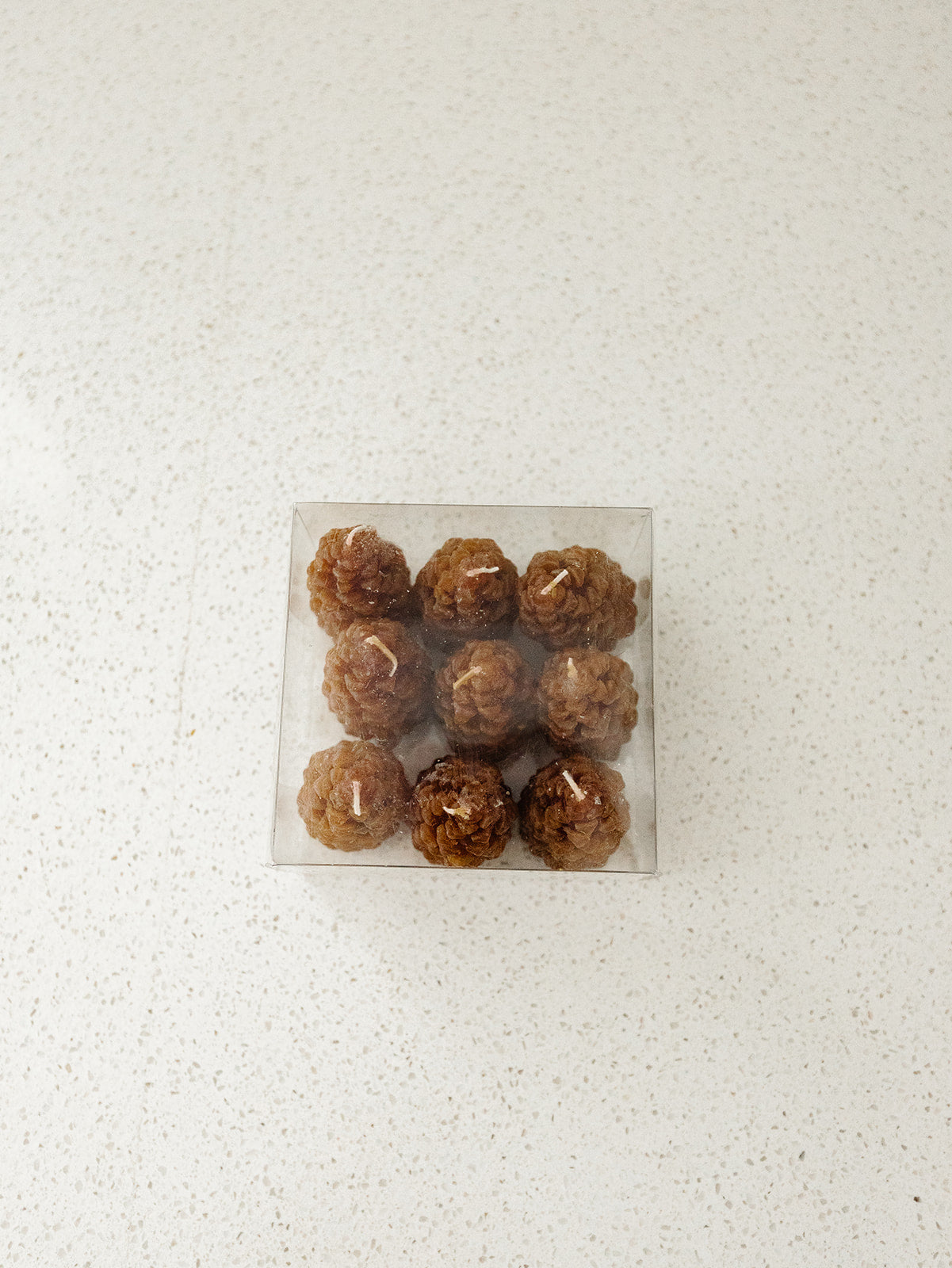 Pinecone Shaped Tealights - 2 Sizes - Set of 9