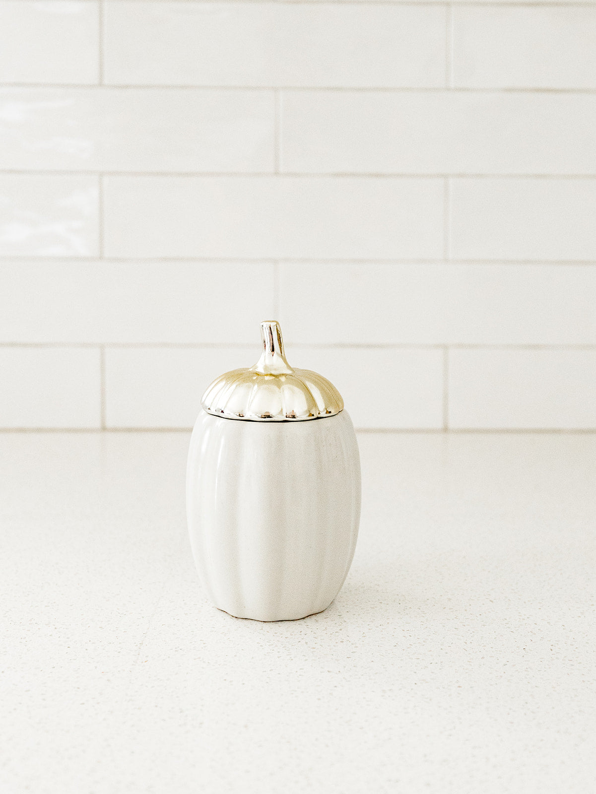 Silver Lidded Pumpkin Candle - Pumpkin Sugar
