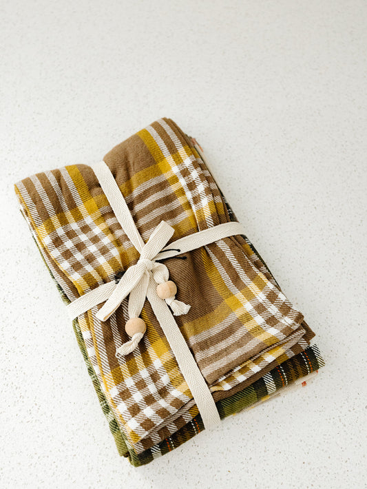 Fall Multi Colored Tea Towels - Set of 3