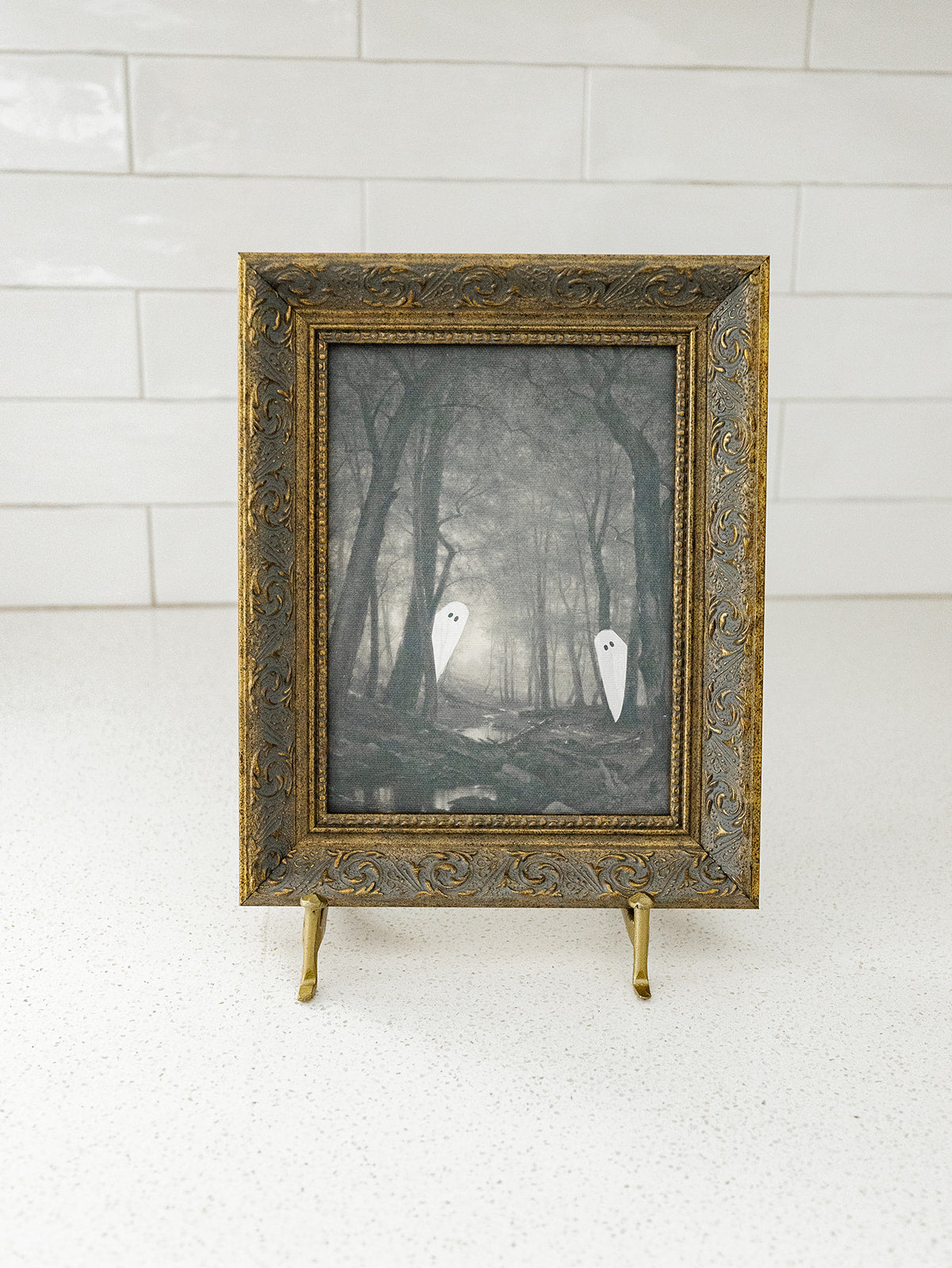 Halloween Peeking Ghost Framed Art