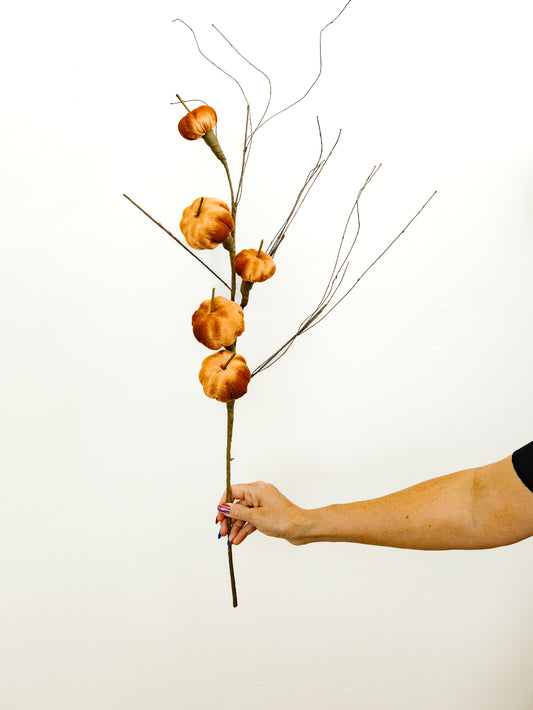 Light Brown Velvet Pumpkin Stem - 38"