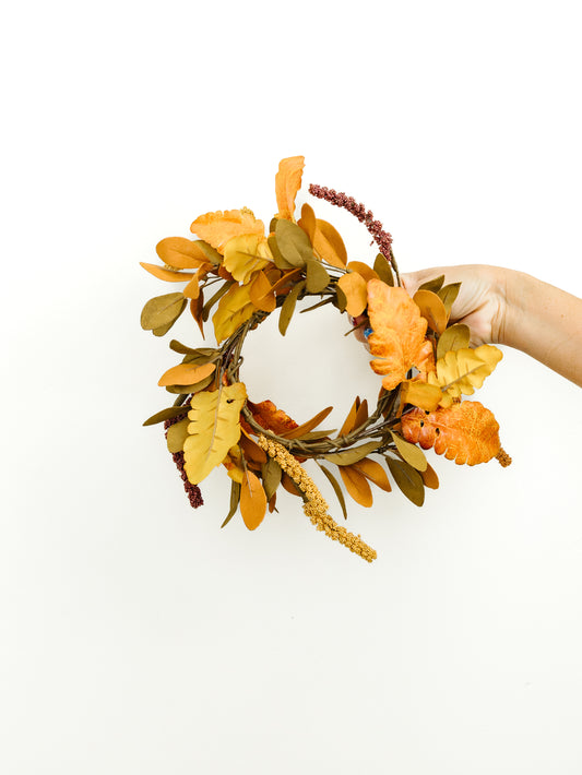 12” Fall Candle Wreath
