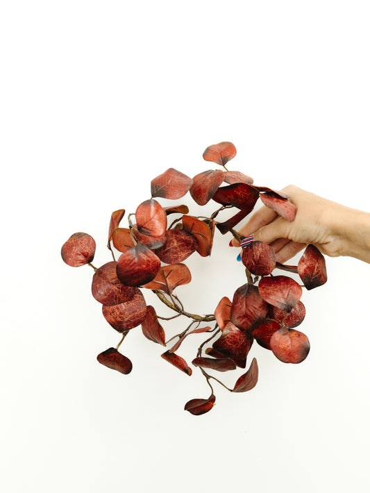 Burgundy Gumdrop Eucalyptus Wreath - 12"