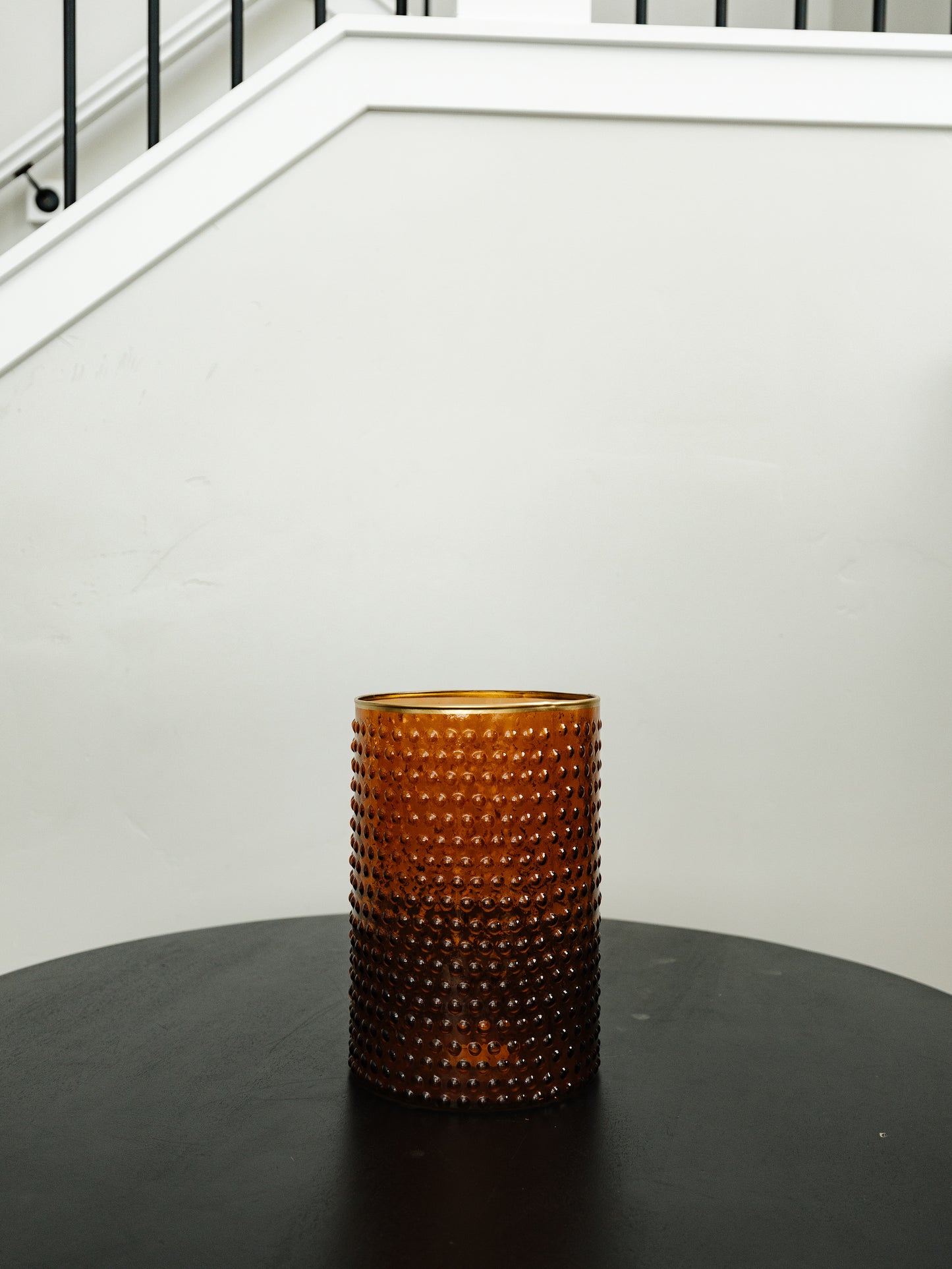 Brown Dot Embossed Vase with Gold Rim - 3 Sizes