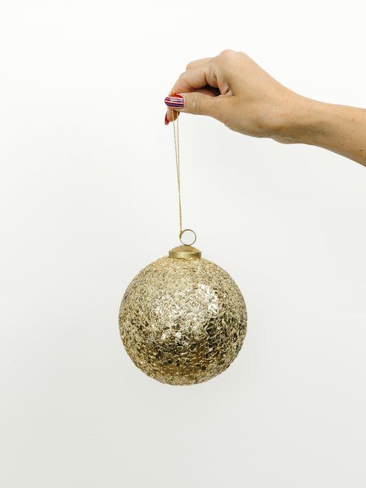 Gold Mosaic Glass Ornament - 5.5"