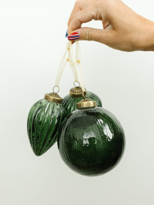 Crackled Green Ornament - 3 styles