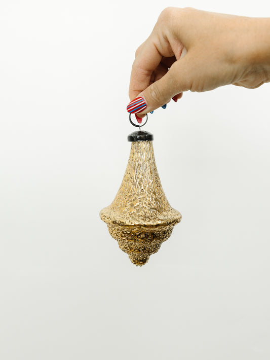 Gold Dimpled Finial Ornament
