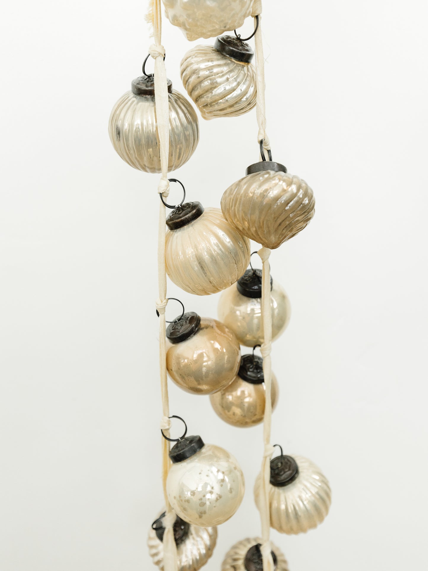 Taupe and Cream Mercury Ornament Garland