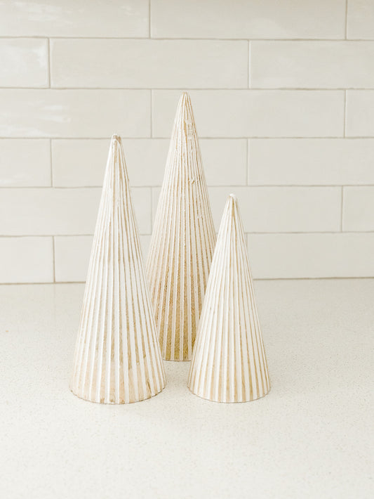 Natural and White Lined Tree - 3 Sizes