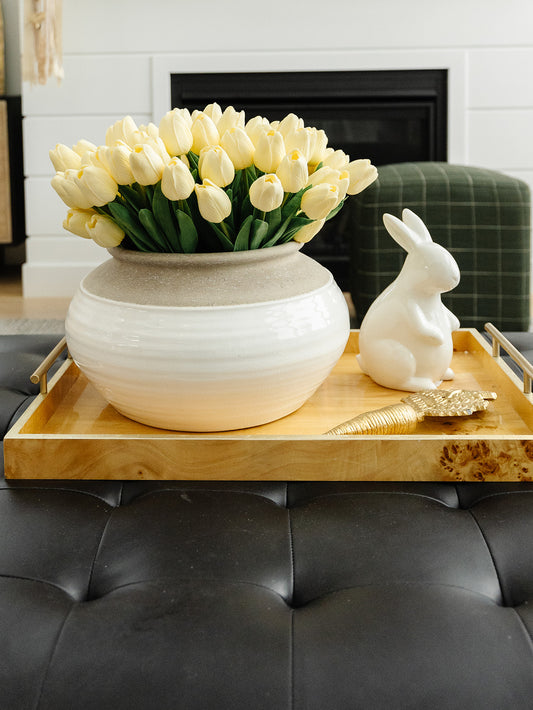 Real Touch Tulip Bundle in Light Yellow (12 Stems)- 13.5"