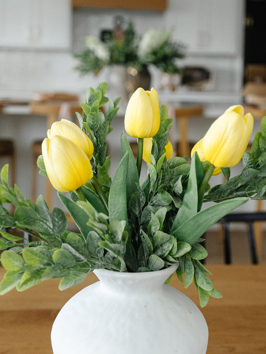 Real Touch Tulip Bundle in Yellow (12 stems)- 13.5"