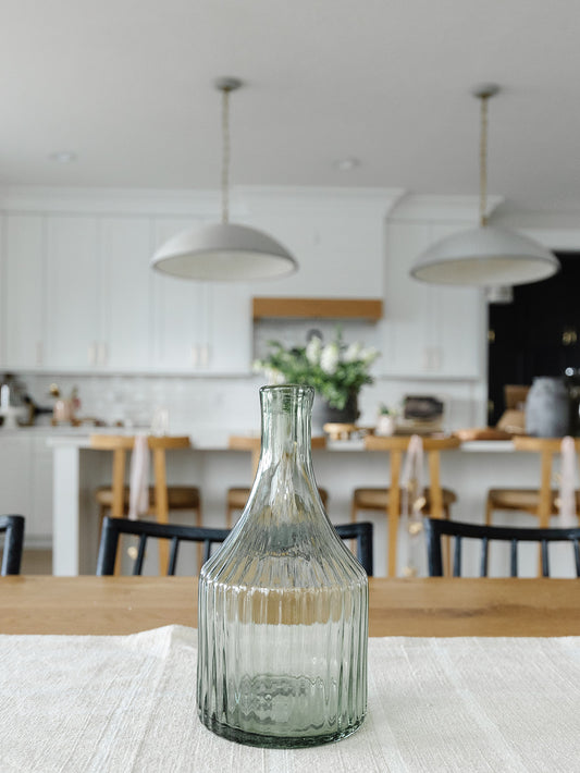 Ribbed Green Transparent Vase - 3 Sizes