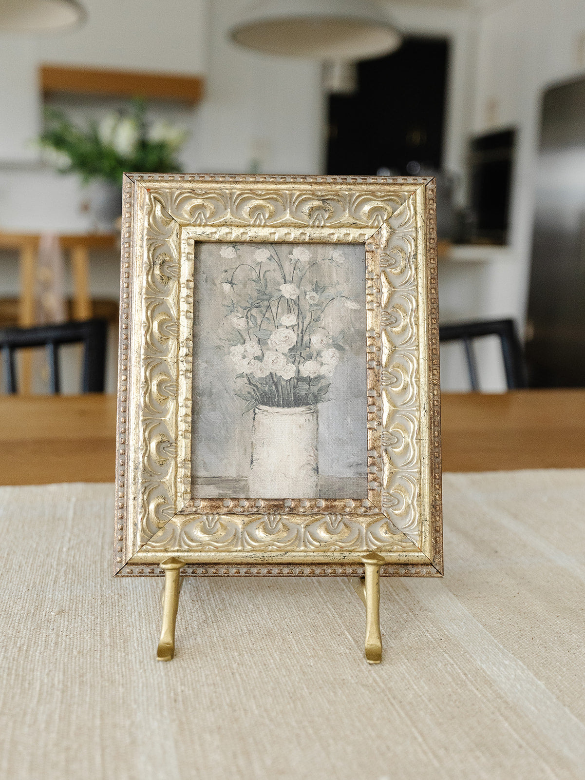 White Roses in Vase Framed Art