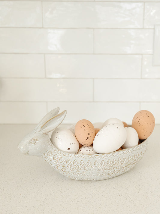 Stoneware Rabbit Bowl