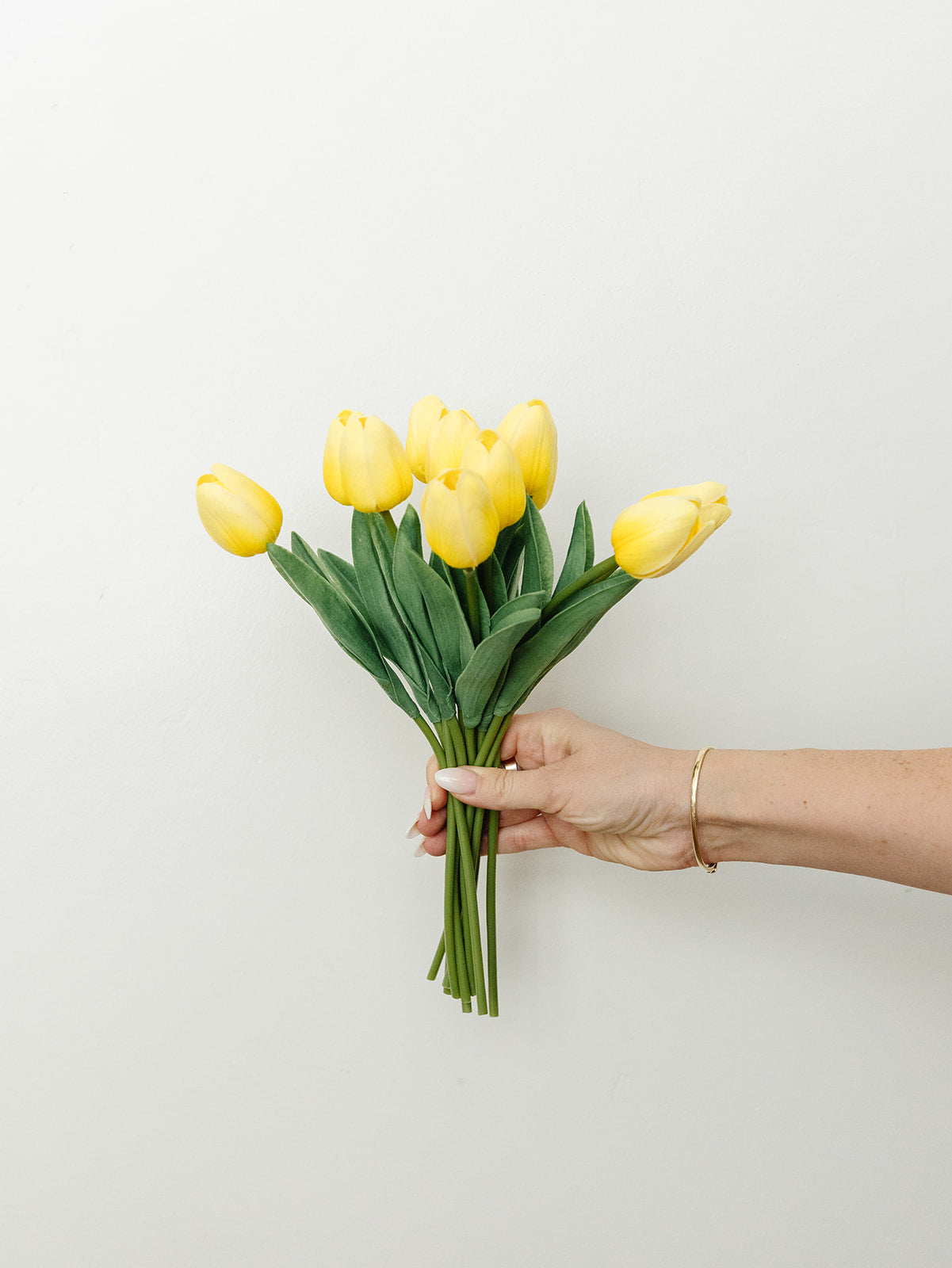Real Touch Tulip Bundle in Yellow (12 stems)- 13.5"
