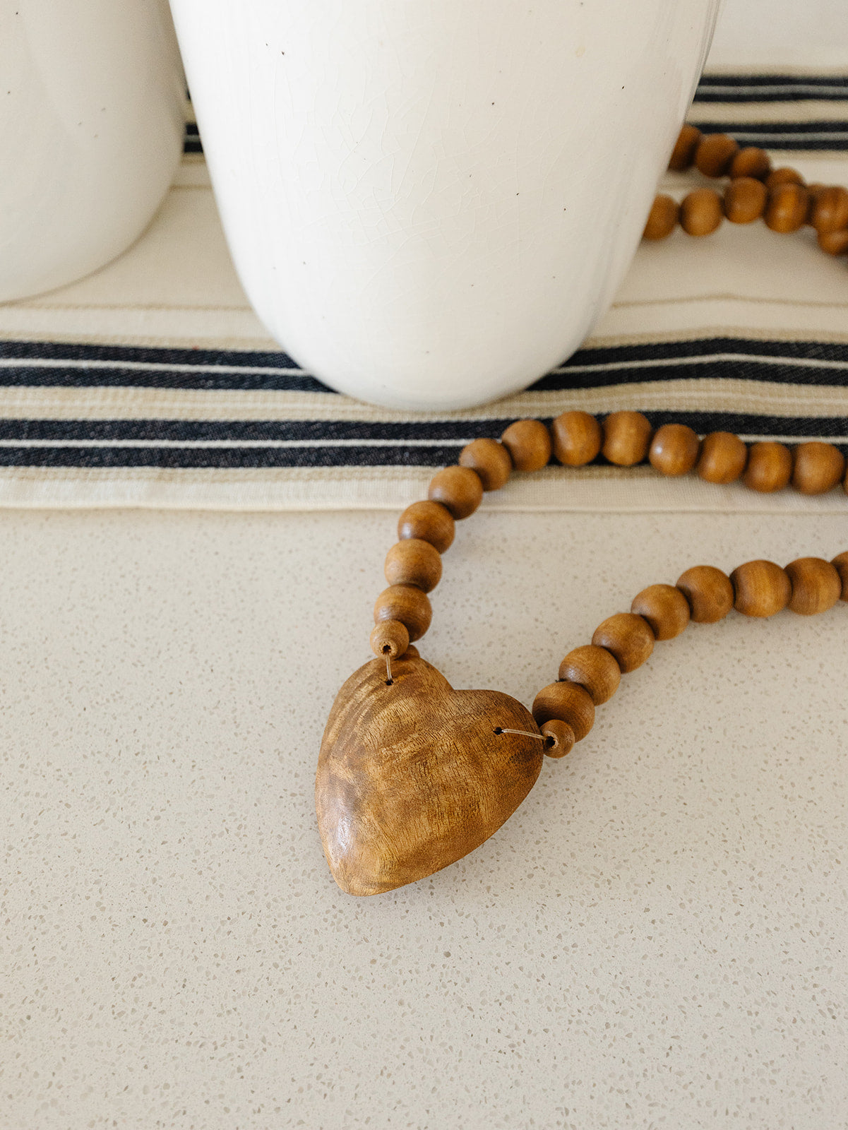 Wood Heart Beads