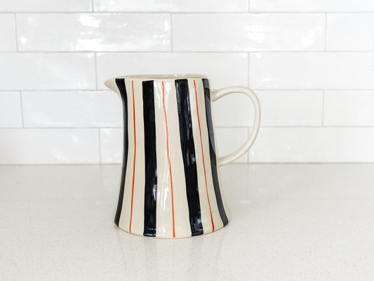 Red and Blue Striped Pitcher