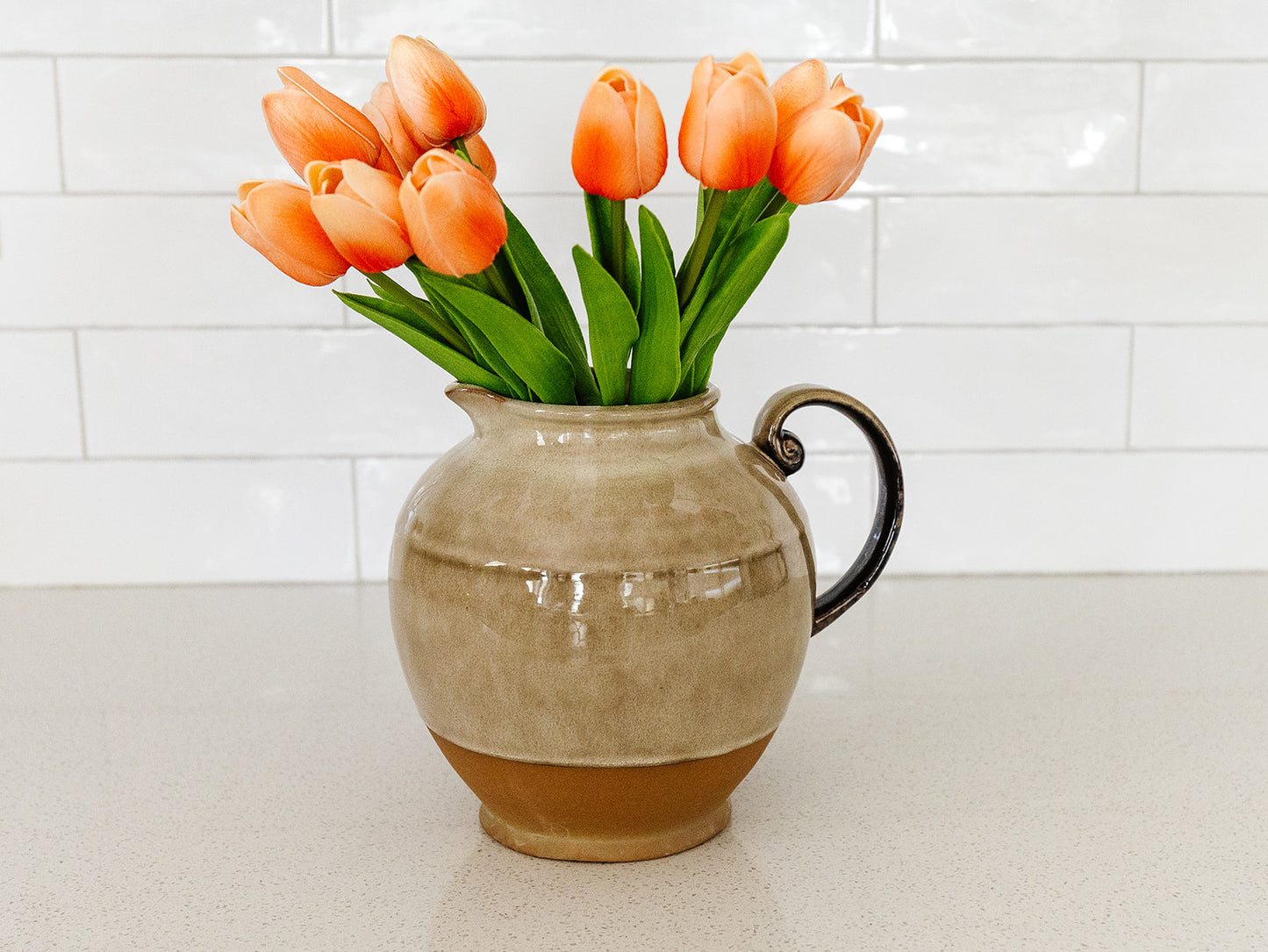 Dark Peach Real Touch Tulips - 13" - 12 Stem Bundle
