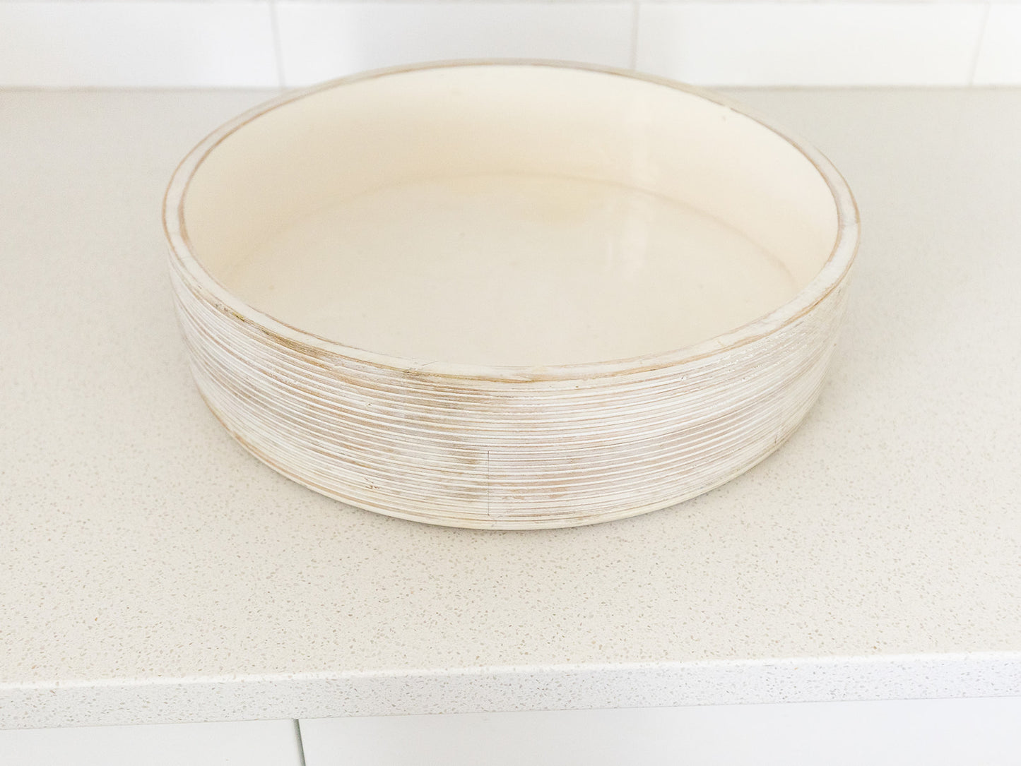 Ribbed Whitewashed Mango Bowl - 2 Sizes