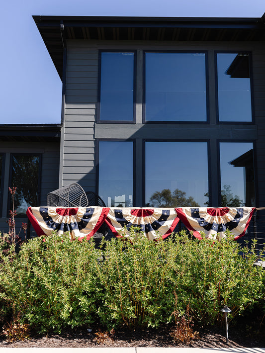 Vintage Americana Bunting with Grommets - 59”