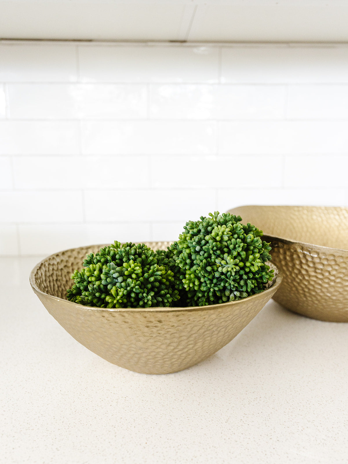 Hammered Champagne Metal Bowl - 2 Sizes