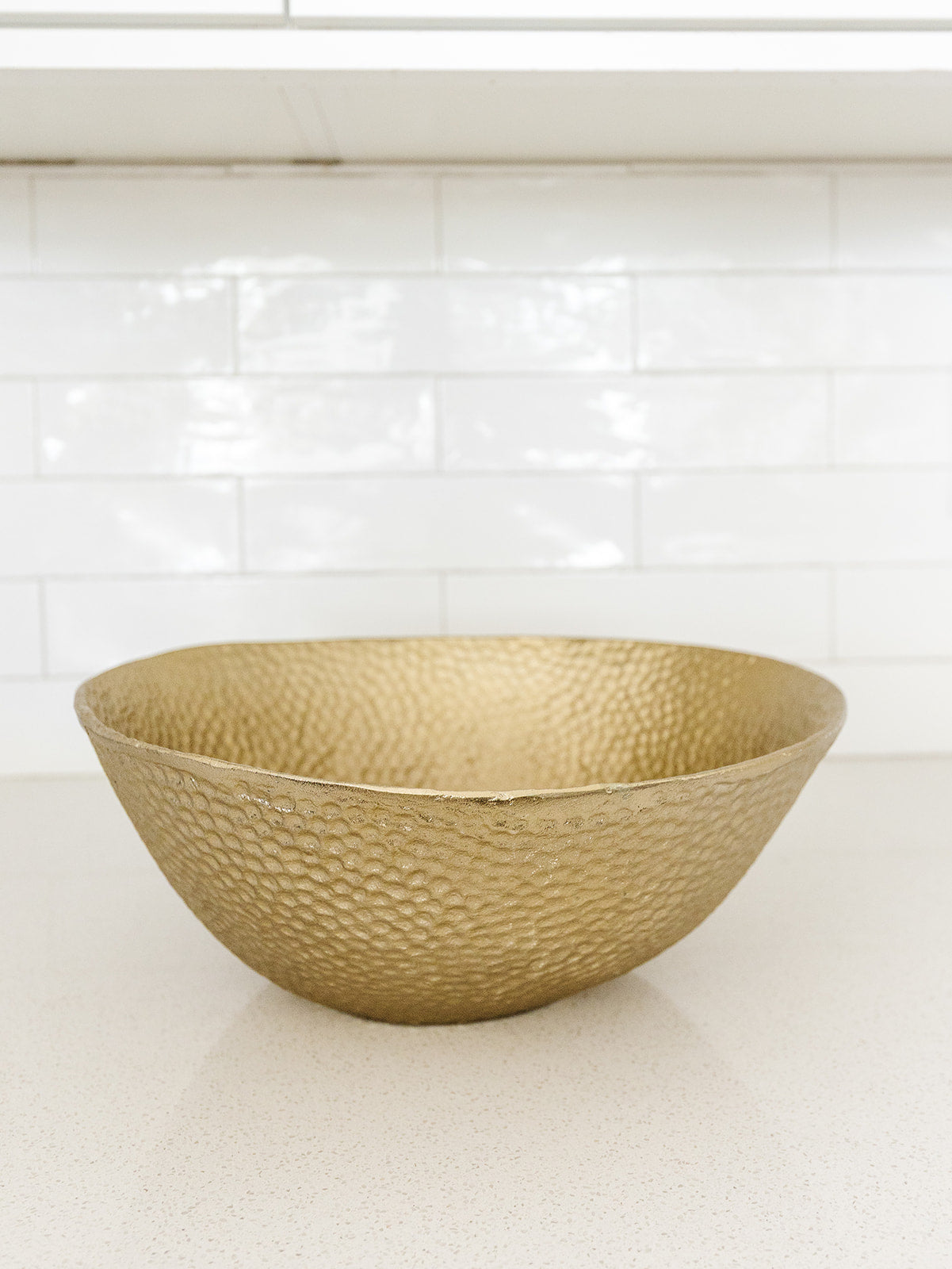 Hammered Champagne Metal Bowl - 2 Sizes