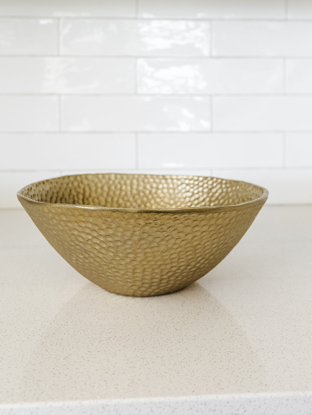 Hammered Champagne Metal Bowl - 2 Sizes