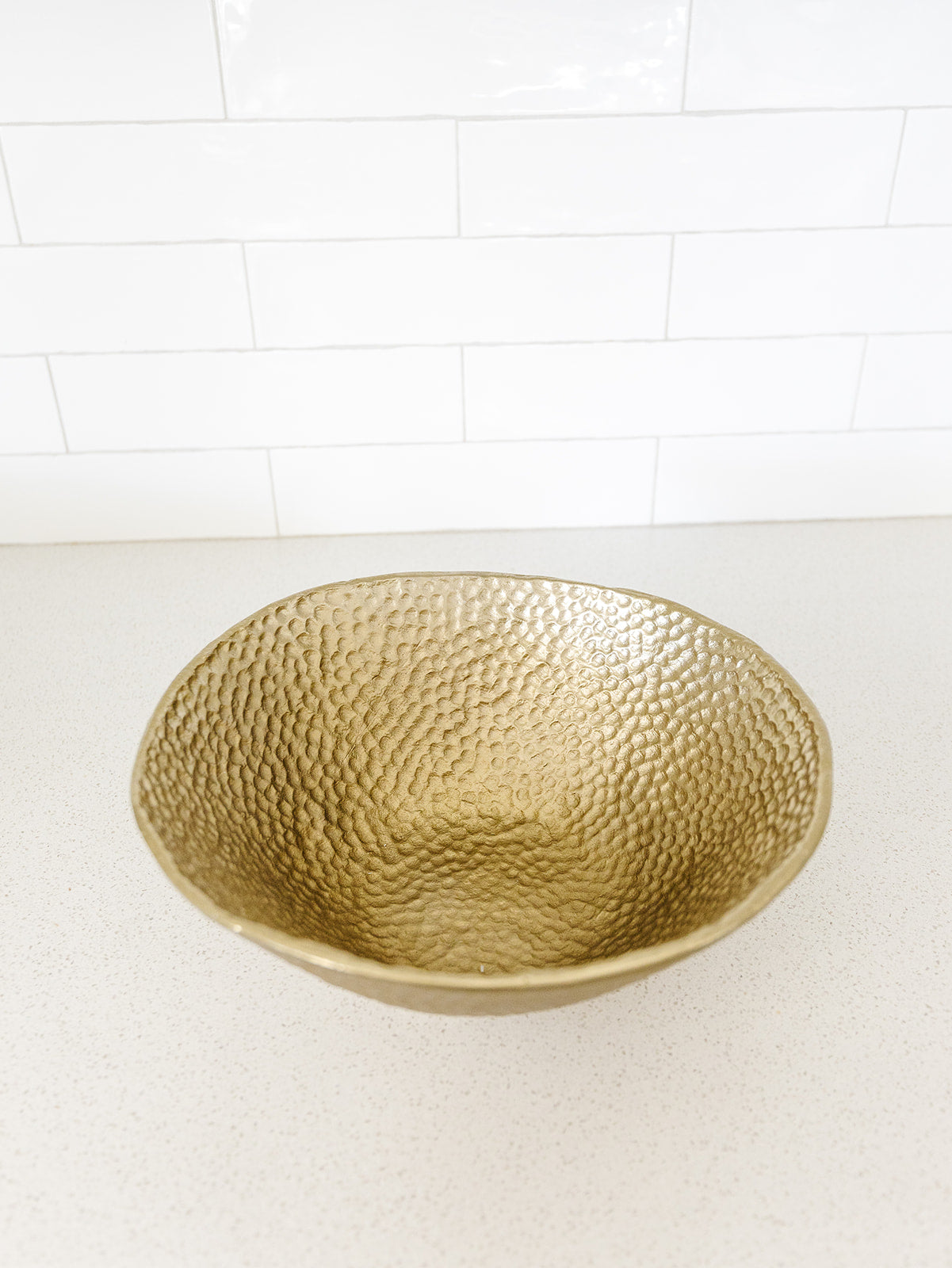 Hammered Champagne Metal Bowl - 2 Sizes