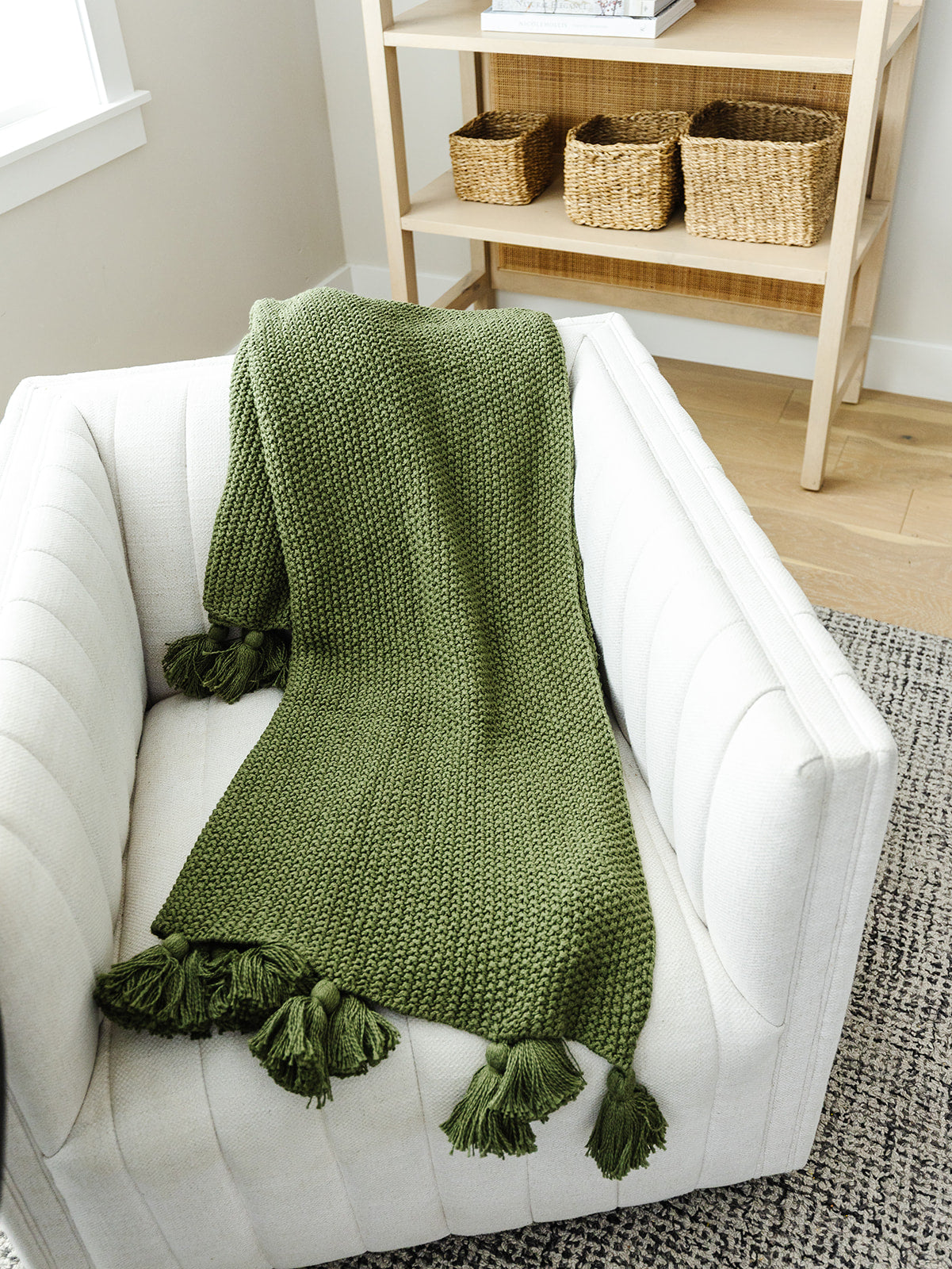 Green Cotton Throw