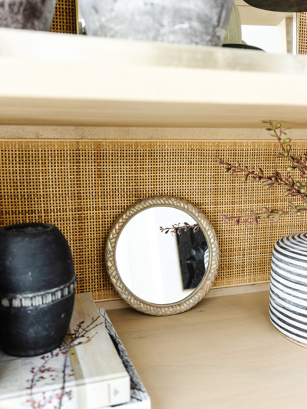 Woven Edge Gold Mirror