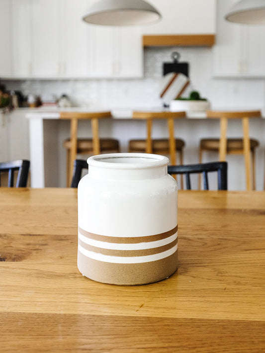 Tan Striped Vase