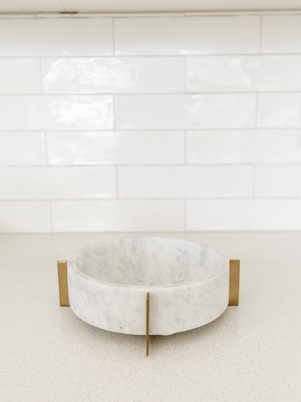 Marble Bowl with Brass Base