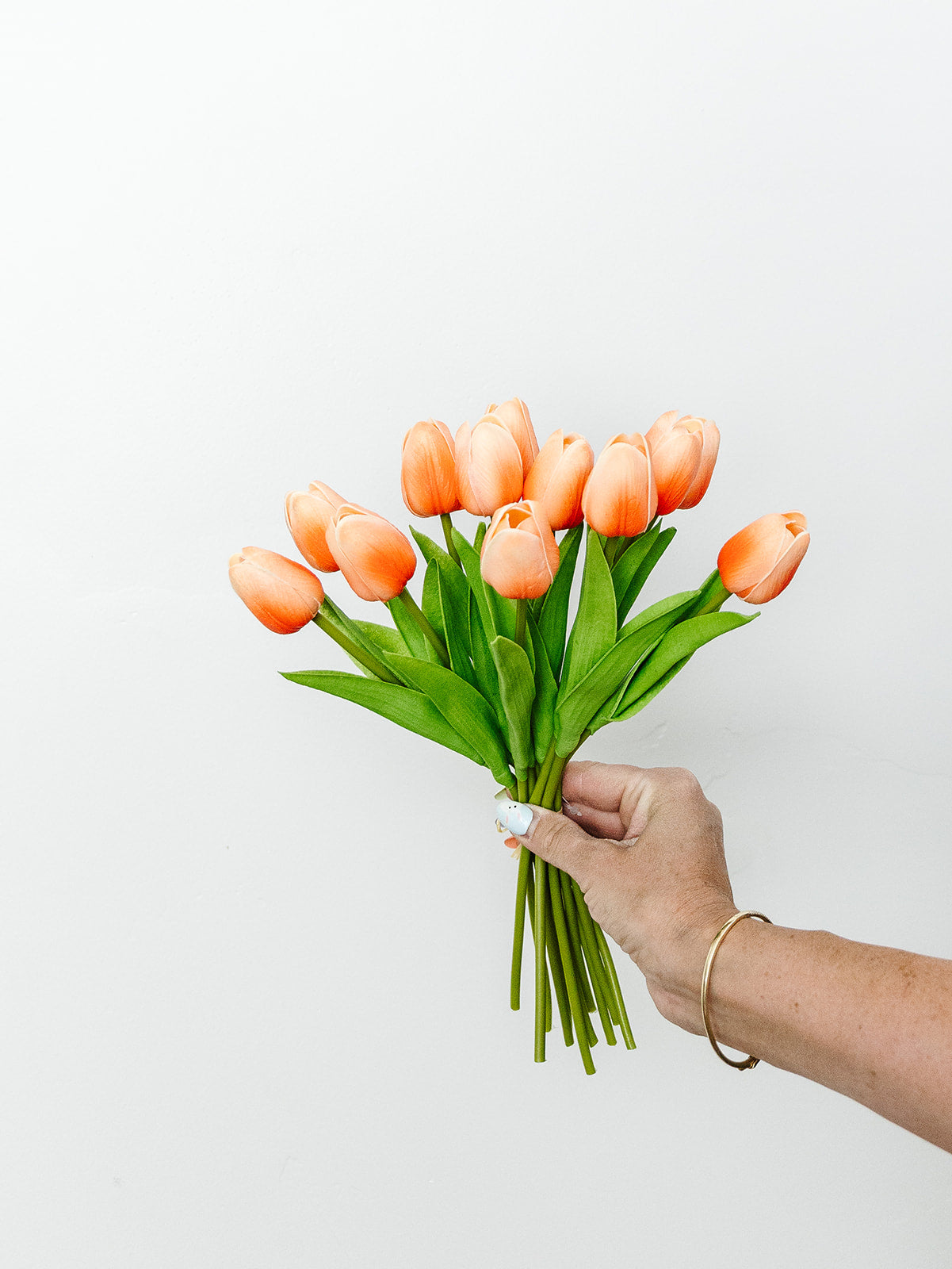 Dark Peach Real Touch Tulips - 13" - 12 Stem Bundle