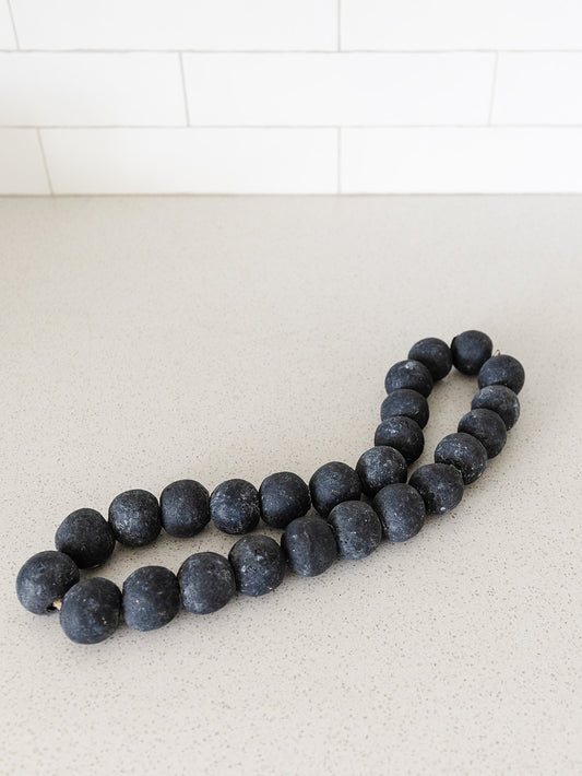 Distressed Black Cement Beads