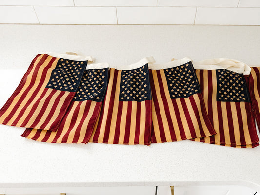 Large American Flag Garland - 12ft